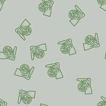 Hookworm parasite line vector seamless pattern 스톡 일러스트
