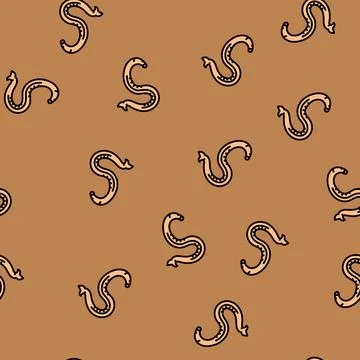 Hookworm parasite vector seamless pattern Stock Illustration