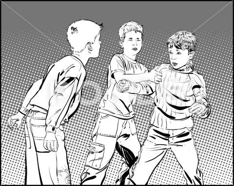 Hooligan boys. Teen Boys In Fist Fight. Fighting boys. Stock Illustration