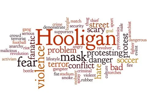 Hooligan word cloud, word cloud concept Stock Illustration