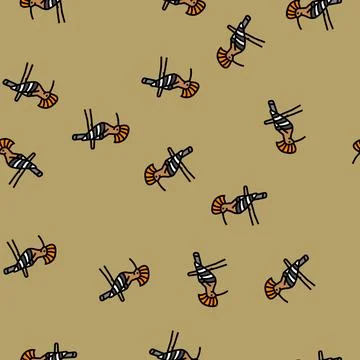 Hoopoe bird exotic vector seamless pattern 库存插图