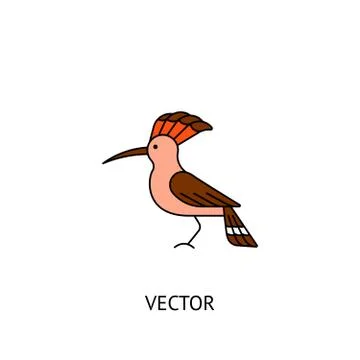 Hoopoe bird icon Stock Illustration