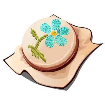 Hoops for embroidery with the image of a flower. Vector illustration. Stock Illustration