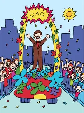 Hooray for dad Stock Illustration