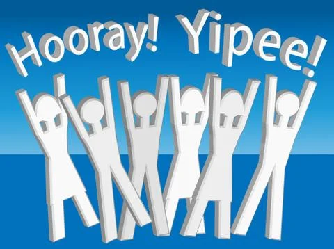 Hooray! Yippee! Stock Illustration