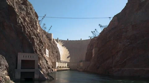 Hoover Dam from the Bottom Stock Footage 137612691