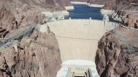 Hoover Dam-Boulder, Nevada from Bypass Bridge Stock Footage