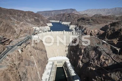 Hoover dam bridge view Stock Photos