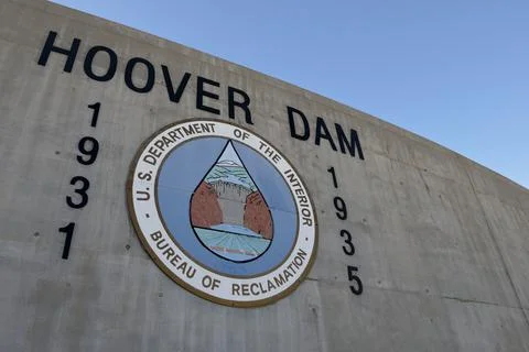 Hoover Dam built between 1931 and 1935, Hoover Dam, Arizona, Nevada, USA Stock Photos