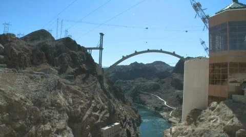 The Hoover Dam bypass under construction (1 of 4) Stock Footage 629574