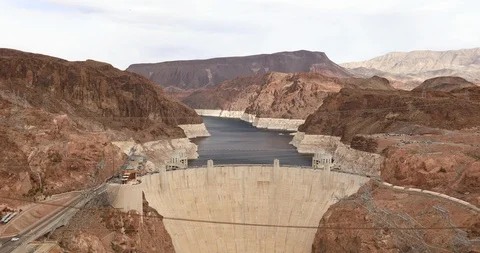 Hoover Dam engineering marvel on the Nevada Arizona border Stock Footage 90138574