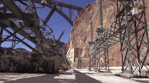 Hoover Dam - Exterior Structures Stock Footage 42169055