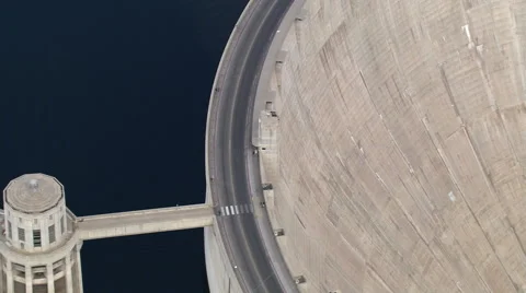 Hoover Dam, intake towers and hydroelectric plant Stock Footage 59471771
