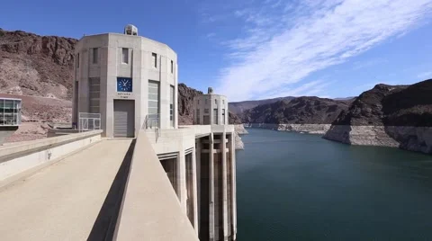Hoover Dam intake towers Stock Footage 49708448