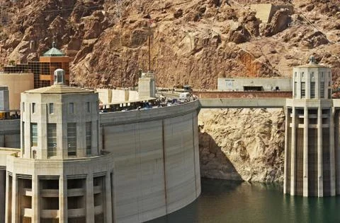 Hoover dam nevada - dam elements closeup. nevada-arizona border, usa Stock Photos
