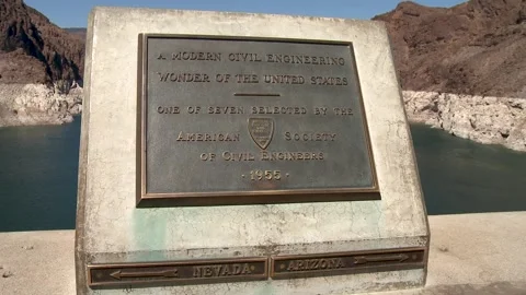 Hoover Dam Plaque Stock Footage 137611158
