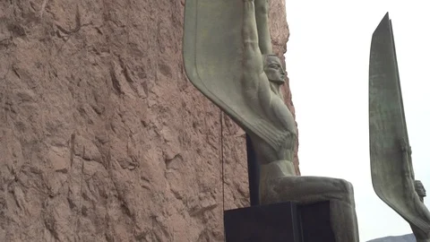 Hoover Dam statue Video stock 106410622