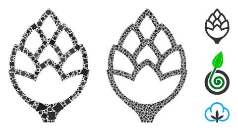 Hop bud Composition Icon of Abrupt Items 스톡 일러스트