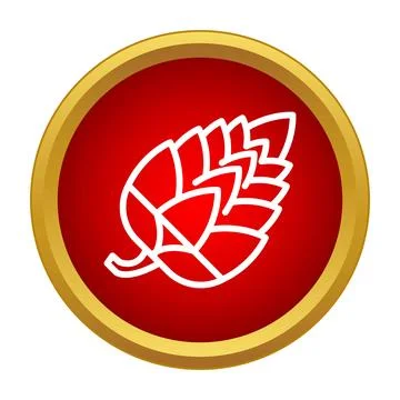 Hop cone icon representing brewing key ingredient Stock Illustration