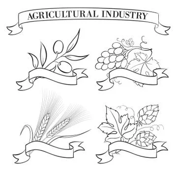 Hop emblems and labels. Stock Illustration