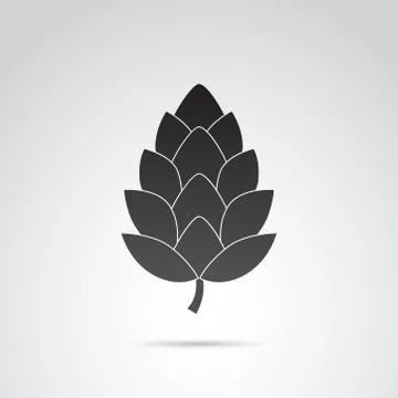 Hop vector icon isolated on white background. Beer, alkohol, brewing. Stock Illustration