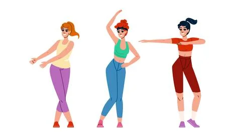 Hop zumba class lesson vector Stockillustratie
