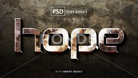 Hope 3d text effect editable PSD Template