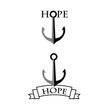 Hope anchor concept on white Stock Illustration