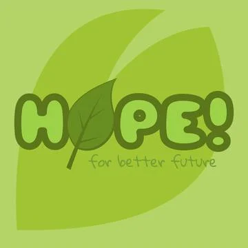 Hope For Better Future Quote With Cute Font And Icon.  Stock-Illustration