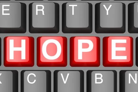 Hope button on modern computer keyboard Illustrazione stock