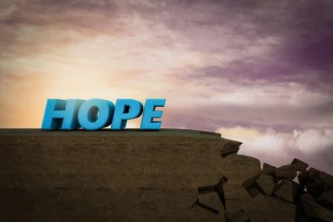 Hope on a damaged road demonstrating lost hope concept. 3D illustration Stock Illustration