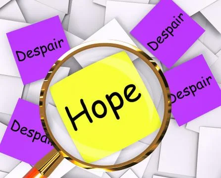 Hope despair post-it papers show longing and desperation Stock Illustration