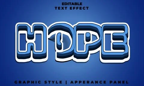 Hope editable 3D text effect template Stock Illustration