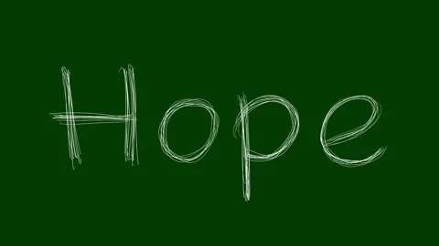 Hope Hand-Drawn Text Animation | Green Screen Chroma Key Video Stock Footage 314506388