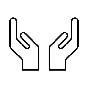 Hope icon, human hand with empty symbol,  help and protection  graphic design Stock Illustration