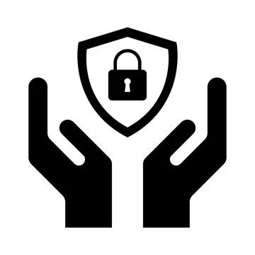 Hope icon, human hand with shield symbol,  help and protection  graphic desig Stock Illustration