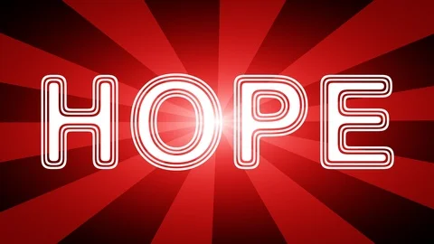 Hope icon in red abstract background with rays. Stock Footage 113689947