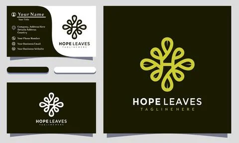 Hope Leaf logo vector, Nature Eco Leaves logo design, modern logo, Logo Desig Stock Illustration