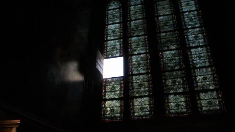Hope light inside Notre-Dame de Paris cathedral Stock Footage 111340011