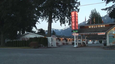 Hope Motel in Winter Stock Footage 1003580