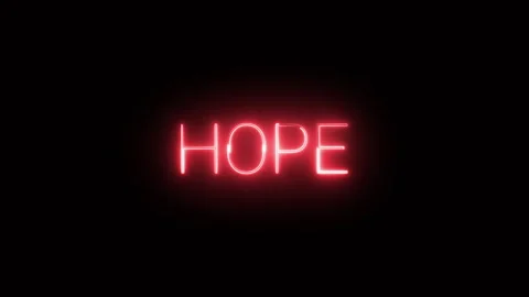 Hope neon text animation on black background Stock Footage 292736473