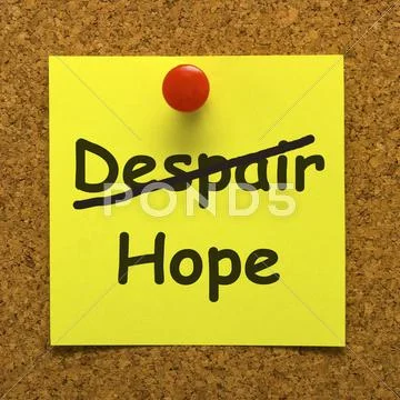 Hope note showing wishes wants and hopes Stock Illustration