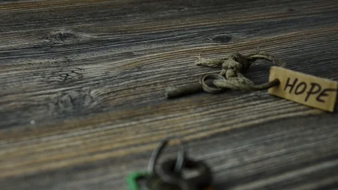 Hope the old key. Concept old key from the door of hope. 1 Stock Footage 88173814
