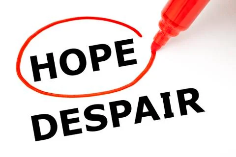 Hope or despair red marker 库存照片