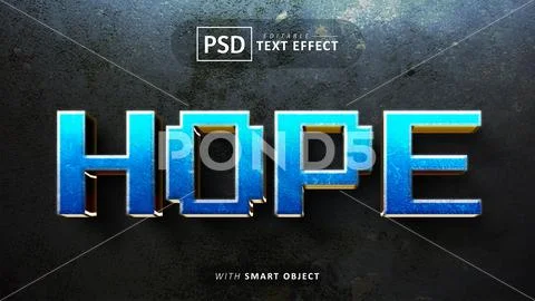 Hope pixel style text effect PSDテンプレート