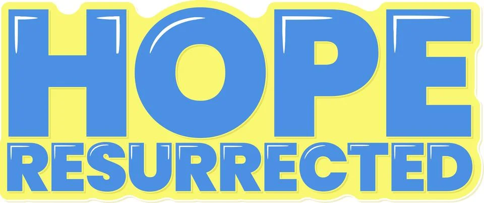 Hope Resurrected Easter Lettering Vector Design Stock Illustration