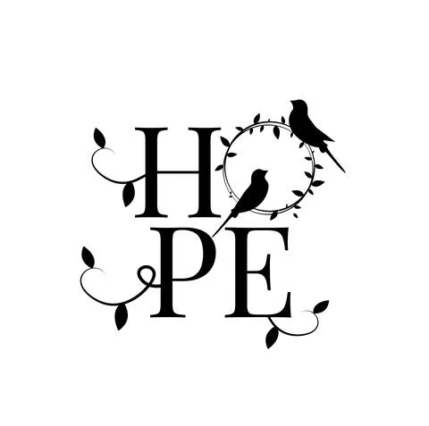 Hope, vector. Wording design isolated on white background Stock Illustration