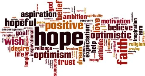 Hope word cloud Stock Illustration