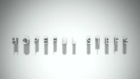 Hopeful steps 3D title animation white text on a white background Stock Footage 300618667