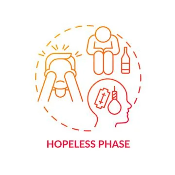 Hopeless phase red gradient concept icon 스톡 일러스트